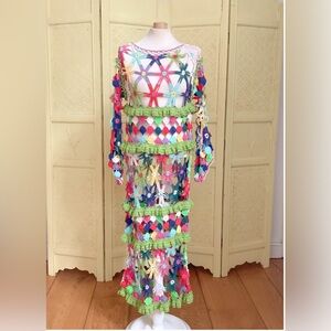 CeliaB Colorful Crochet Maxi Dress